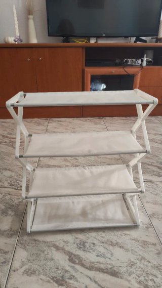 Zapatero plegable blanco 3 niveles