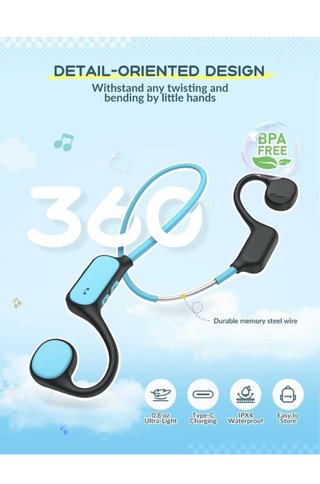 iClever Auriculares Bluetooth Niños Azul/Negro