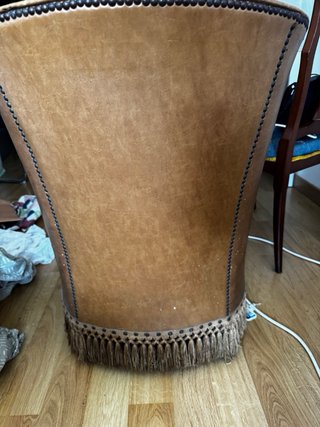 Sillón de cuero vintage marrón