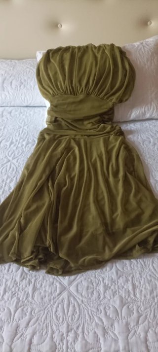 Vestido Belle Epoque verde oliva talla única