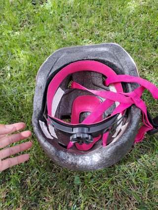 Casco bici infantil rosa corona