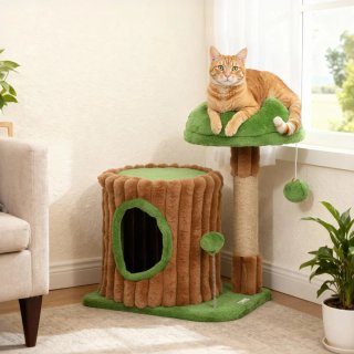 Rascador para gatos casita bolas