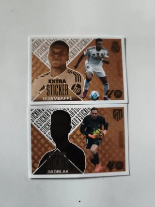 Cromo Extra Sticker Mbappé Bronce y Oblak Bronce