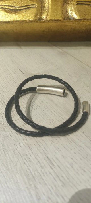 Pulsera Cuero Trenzado y Acero Inoxidable