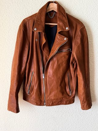 Chaqueta Biker Piel Oveja Marrón