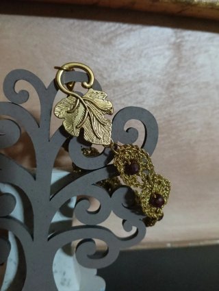 Braccialetto donna foglia oro
