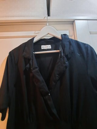 Vestido midi negro manga corta talla xxl