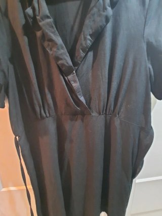 Vestido midi negro manga corta talla xxl
