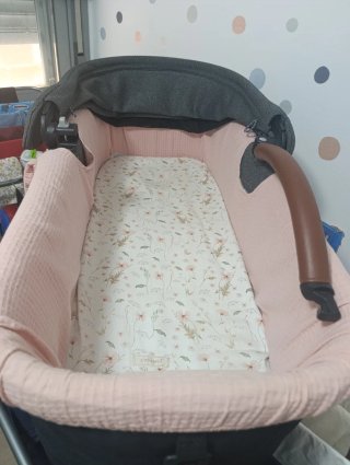 Cubre capazo rosa palo y sábana bajera