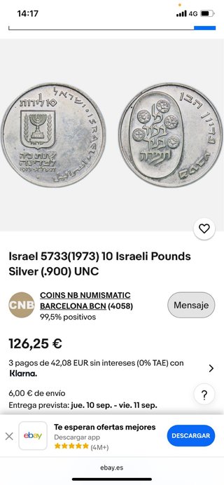Moneda antigua de colección 26g Plata