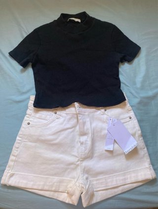 Conjunto Pull&Bear y Bershka Negro/Blanco Talla 38
