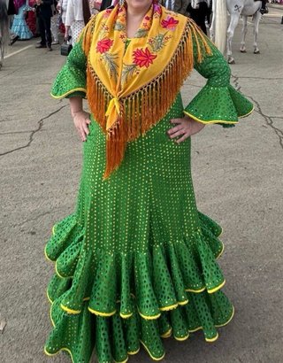 Traje Flamenca Feria Romería Tallas 48-52