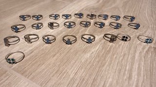 Lote anillos finos de plata  con cruces