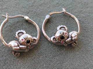 Pendientes Aro Koala plata de ley