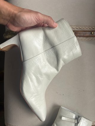Botines Piel Blanco Marfil