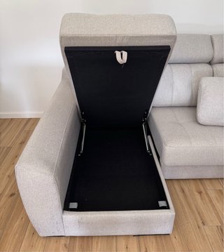 Sofá Cama Chaise Longue Gris