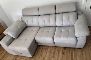 Sofá Cama Chaise Longue Gris