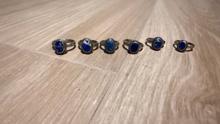 Lote 6 Anillos Plata Piedra Lapislázuli