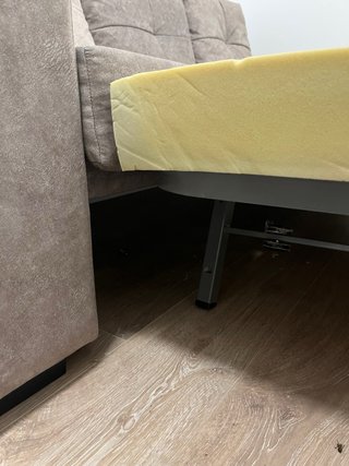 Sofá cama chaise longue gris con somier extraible