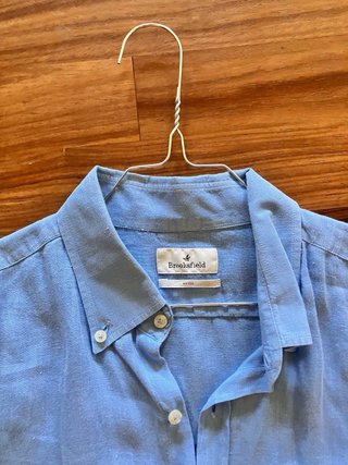Camicia Brooksfield Lino Azzurra Uomo