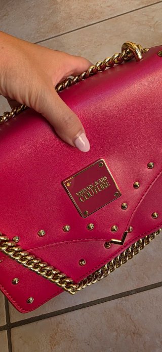 Borsa Versace Jeans Couture Rosa con Catena Oro