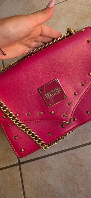 Borsa Versace Jeans Couture Rosa con Catena Oro