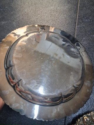 Pareja Bandejas Vintage bañado en Plata Ulises Rep