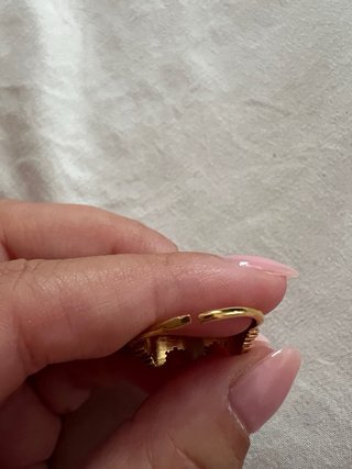 Anillo dorado tréboles con brillantes