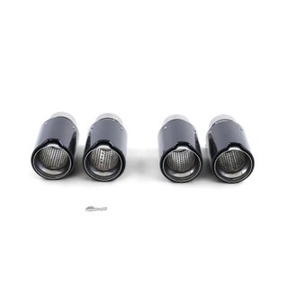 4 COLAS ESCAPES REDONDAS CARBONO BRILLO LOOK BMW