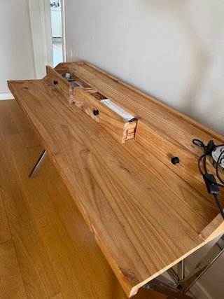 Scrivania in legno massello e acciaio cromato VicalHome