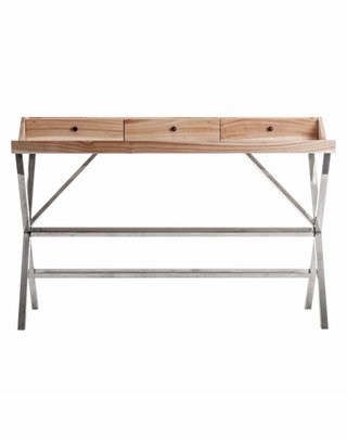 Scrivania in legno massello e acciaio cromato VicalHome