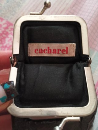 Monedero Cacharel Piel Marrón y Plata