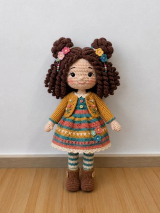 Muñeca de crochet hecha a mano