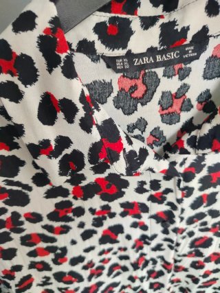 Camisa Zara Basic XL Estampado Animal