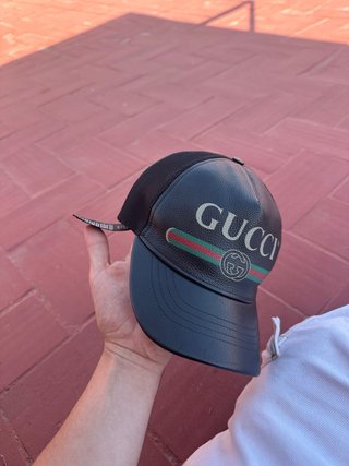 Gorra Gucci Cuero Negra