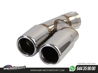 DIFUSOR TRASERO EN NEGRO BRILLANTE PARA BMW SERIE 3 F30/F31 + COLA CROMO