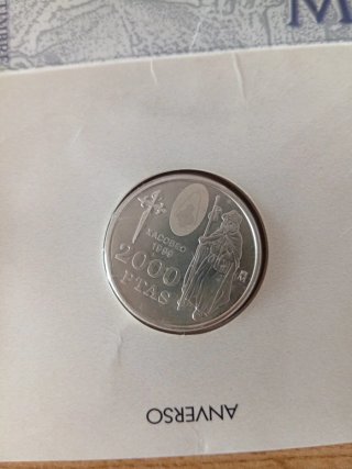 Moneda Plata 2000 Ptas Xacobeo 99