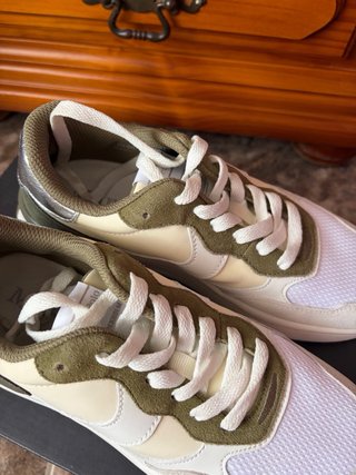 Marc O'Polo Sneakers Talla 38 Caqui/Blanco/Plata