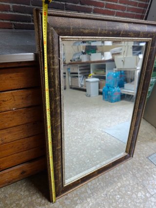 Espejo Decorativo Grande Marrón y Dorado
