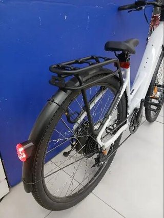 Bicicleta Trekking Eléctrica Cuadro Bajo E-Actv 100 Gris