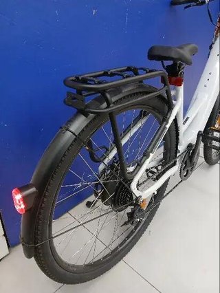 Bicicleta Trekking Eléctrica Cuadro Bajo E-Actv 100 Gris
