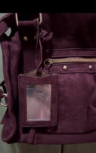 Borsa scamosciata bordeaux grande