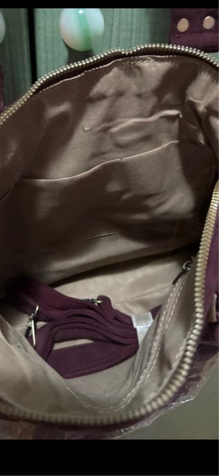 Borsa scamosciata bordeaux grande