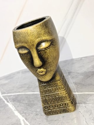 Vaso Viso Donna Scultura Design Moderno Statua