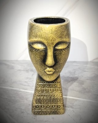 Vaso Viso Donna Scultura Design Moderno Statua