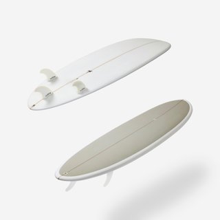 Tabla Surf Híbrida Caqui Resina 6'4 40 L 3 Quillas