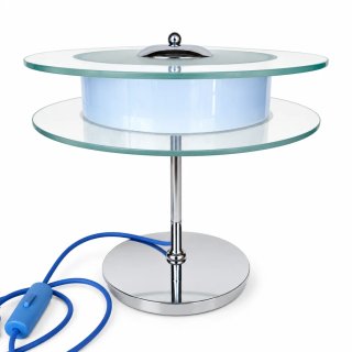 Candeeiro de mesa retrô vidro e metal