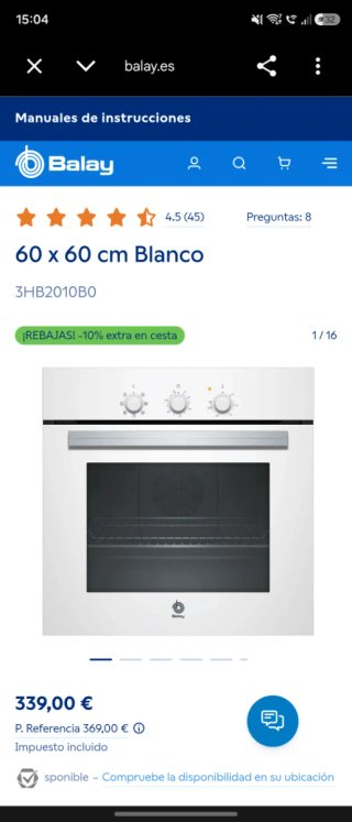 Horno Balay 3HB2010BO0 Blanco