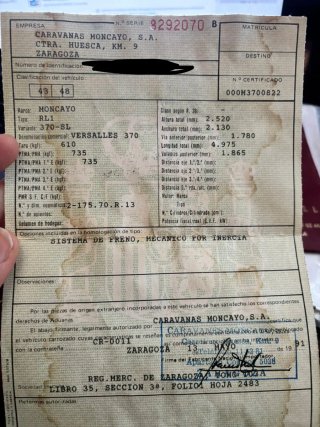 Caravana Moncayo Versalles 370 CON DOCUMENTACIÓN