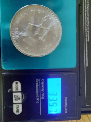 Moneta Argento 925 Peso Grammi 33.625